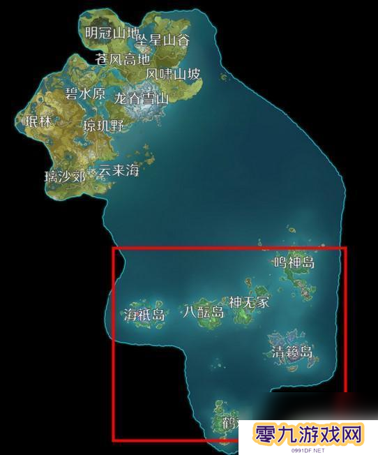原神稻妻区域在哪里 原神稻妻区域在哪个地图