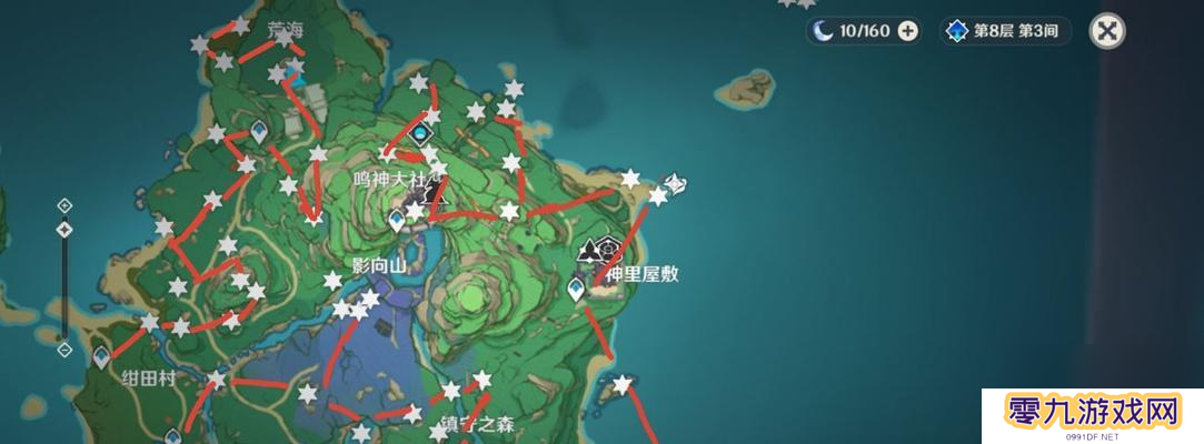 《原神》稻妻绯樱绣球位置分布一览（打卡地图）